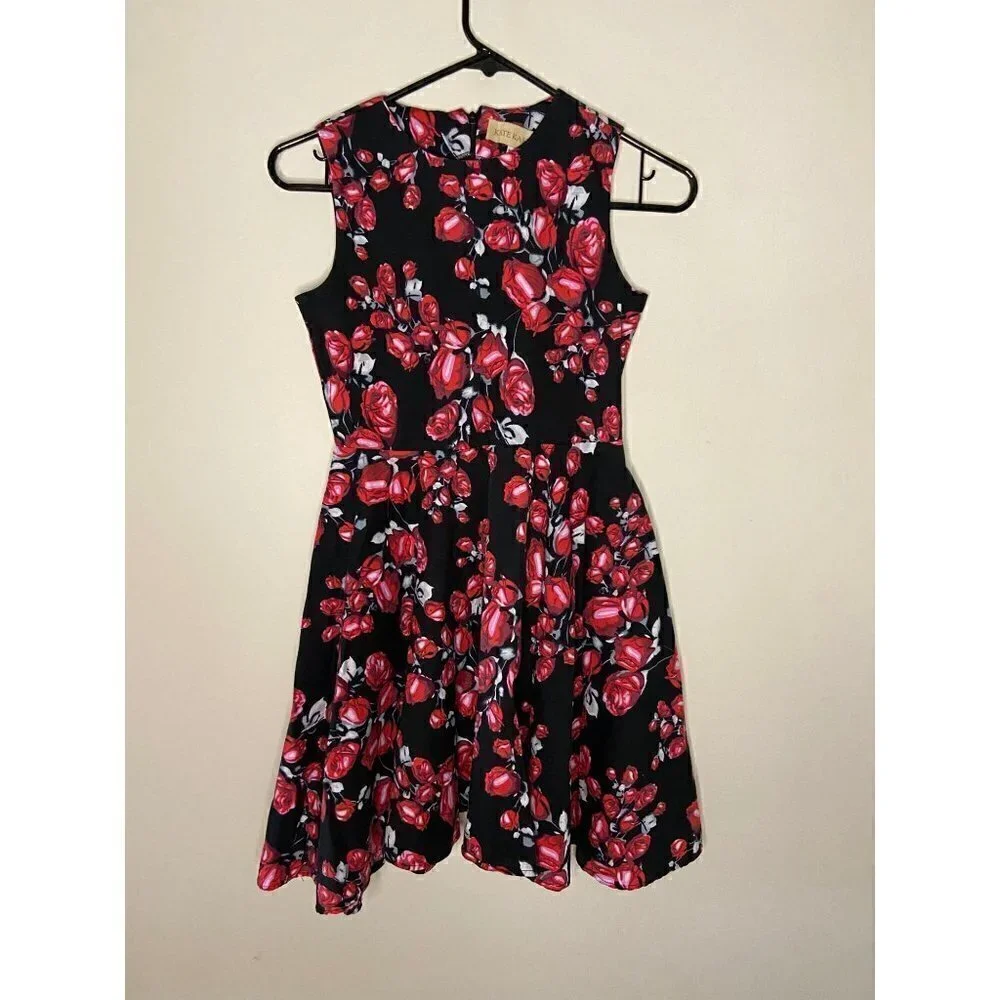 Kate kasin floral fit and flare girls dress size 11-12y